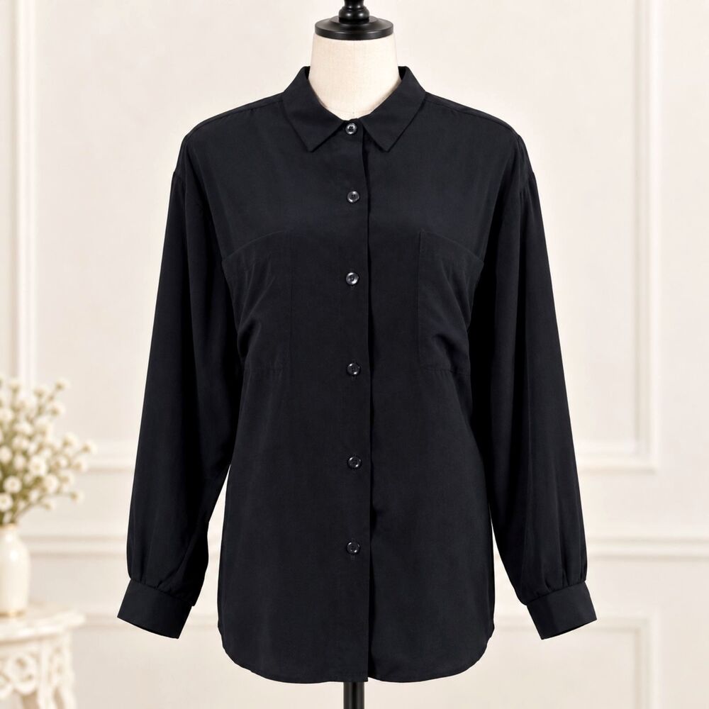 S.G.Sport Susan Graver Black Blouse Size Large